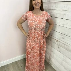Chris & Carol "Summer Escape" Coral Lace Dress *FINAL SALE*