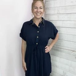 Ps Kate "High Standards" Navy Short Sleeve Dress