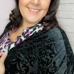 Honeyme Clothing "Fancy" Sheer Kimono With Velvet Pattern 9 Honeyme Clothing