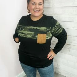 Sunshine & Rodeos "Take It Easy" Camo Long Sleeve Top