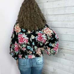 143 Clothing "Bold Floral" Floral Smock Band Top
