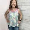 Emerald "Get Going" Paisley Print Tank- Pink Clothing