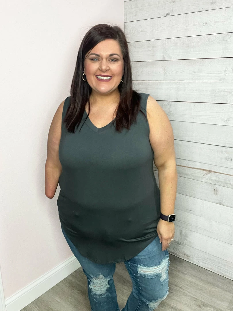 Zenana "Smile" V Neck Tank Clothing 10 Zenana "Smile" V Neck Tank Clothing