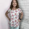 Chris & Carol Clothing "Let It Be" Ivory Floral Short Sleeve Top