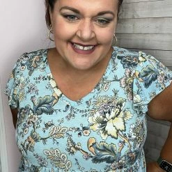 Be Stage "Sweet On Me" Blue Paisley Babydoll Top Clothing 6 Be Stage