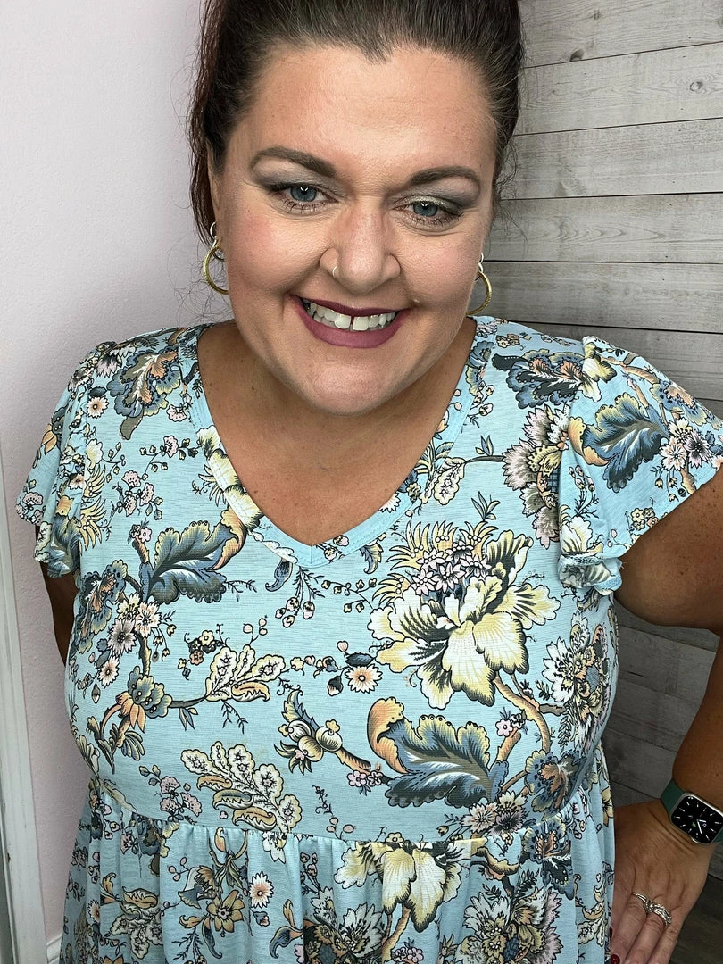 Be Stage "Sweet On Me" Blue Paisley Babydoll Top Clothing 3 Be Stage "Sweet On Me" Blue Paisley Babydoll Top Clothing