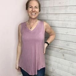 Zenana "Smile" V Neck Tank Clothing 19 Zenana