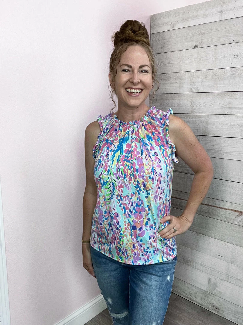 Lime N Chili Clothing "Darling Diva" Mock Neck Ruffle Top 1 Lime N Chili Clothing "Darling Diva" Mock Neck Ruffle Top