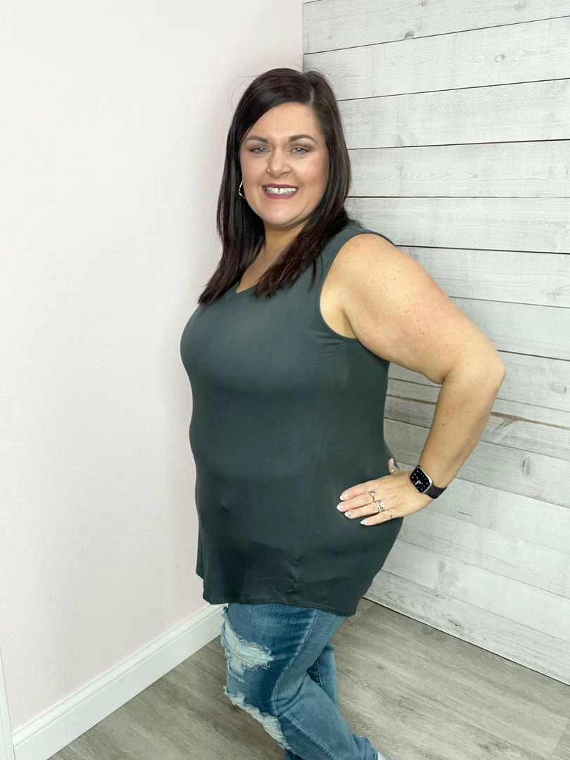 Zenana "Smile" V Neck Tank Clothing 11 Zenana "Smile" V Neck Tank Clothing