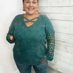 White Birch "Sweetest Dream" Lace Long Sleeve Top