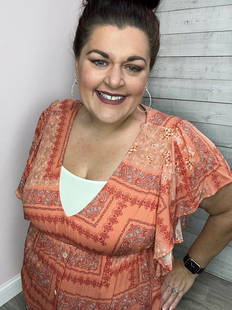 Sugarfox Clothing "Life's A Peach" Bohemian Babydoll Top 4 Sugarfox Clothing "Life's A Peach" Bohemian Babydoll Top