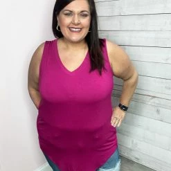 Zenana "Smile" V Neck Tank Clothing 17 Zenana