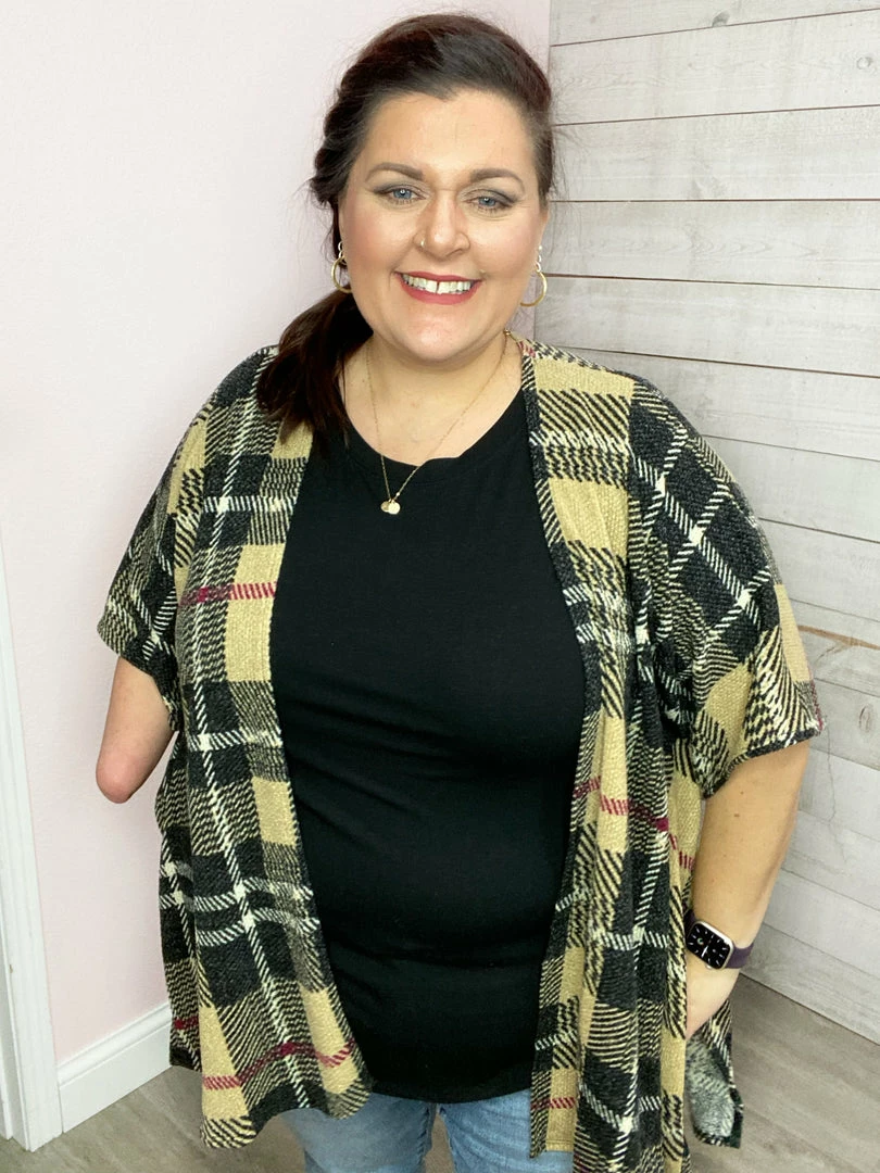 Honeyme "Making Moves" Plaid Open Cardigan Clothing 1 Honeyme "Making Moves" Plaid Open Cardigan Clothing