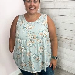 Lovely Melody "Subtle Elegance" Floral Babydoll Tank