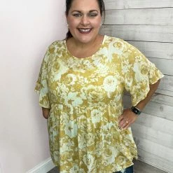 Honeyme Clothing "Sunny Day" Yellow Floral Babydoll Top