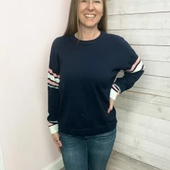 Sew In Love "Old School" Crew Neck Navy Sweater *FINAL SALE* Clothing