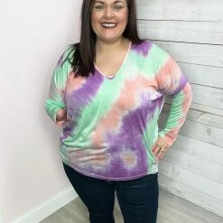 La Miel "Beautiful Gaze" Tie-Dye Top- Mint