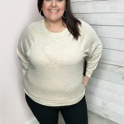 Mono B "Beautiful Creation" Sprinkle Long Sleeve Top- Lt. Peach** Sales Are Final** Clothing 9 Mono B