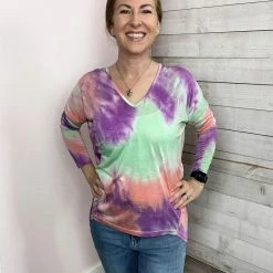 La Miel "Beautiful Gaze" Tie-Dye Top- Mint