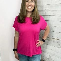 White Birch Clothing "Set You Free" Laser Cut Top- Pink