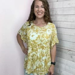 Honeyme Clothing "Sunny Day" Yellow Floral Babydoll Top