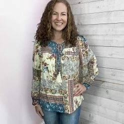 Vanilla Bay "Mixed Feelings" Bohemian Long Sleeve Top Clothing