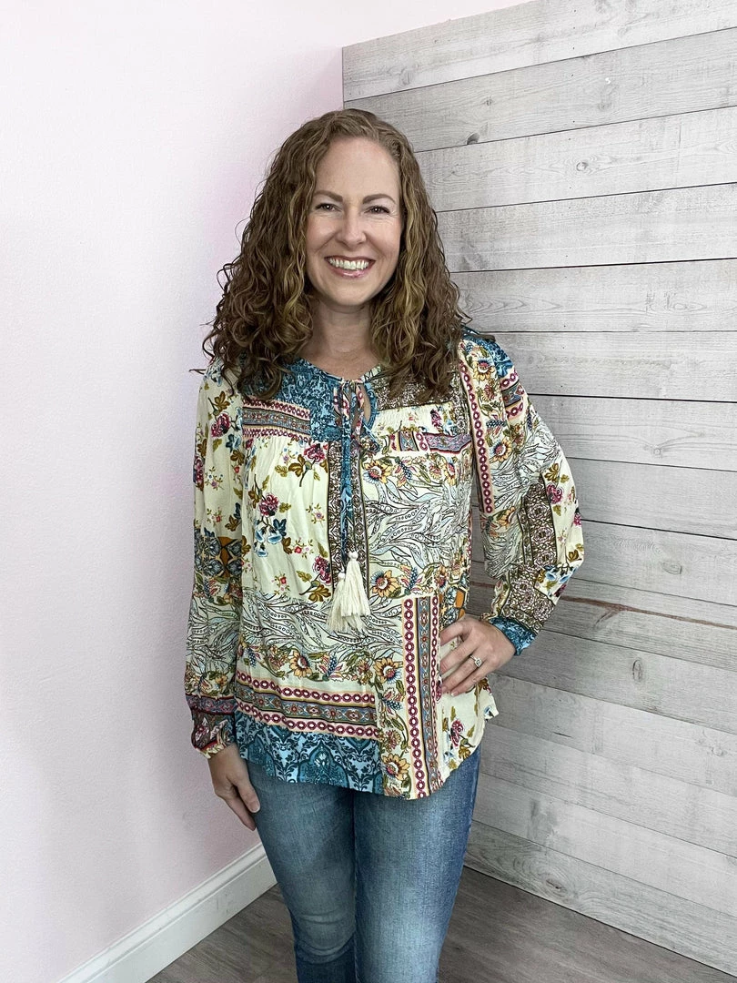 Vanilla Bay "Mixed Feelings" Bohemian Long Sleeve Top Clothing 2 Vanilla Bay "Mixed Feelings" Bohemian Long Sleeve Top Clothing