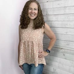 Mittoshop Clothing "Daring Heart" Pink Dot Tank Top