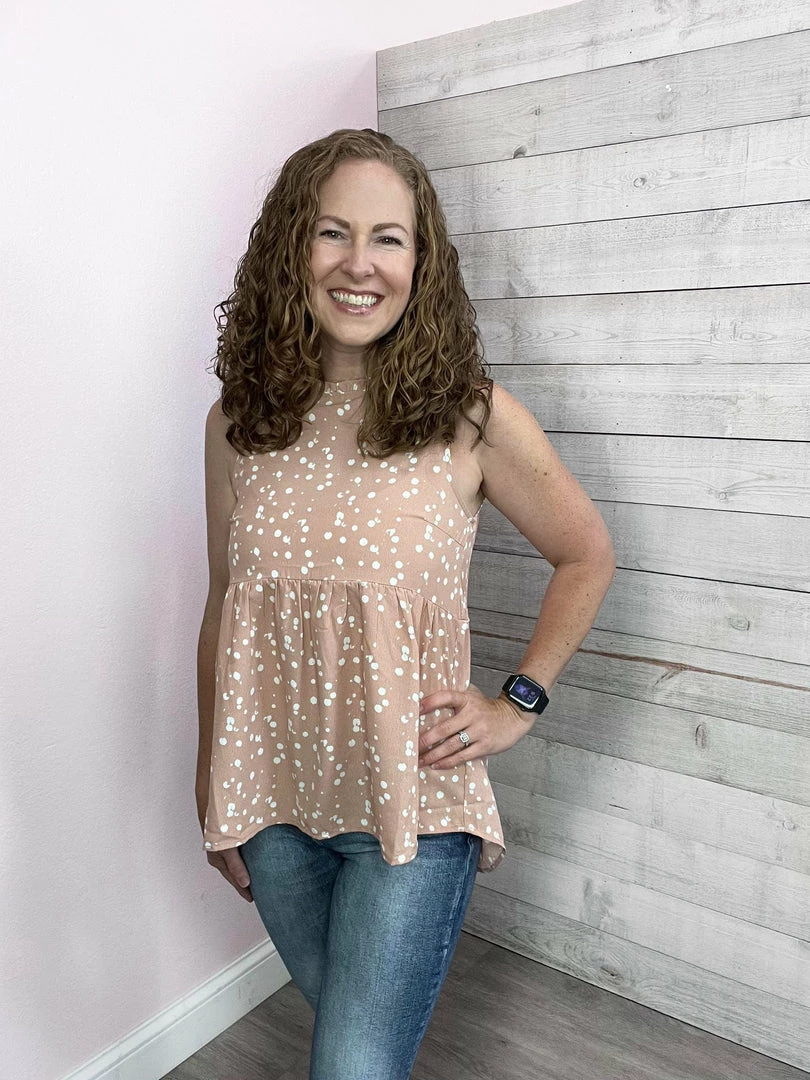 Mittoshop Clothing "Daring Heart" Pink Dot Tank Top 1 Mittoshop Clothing "Daring Heart" Pink Dot Tank Top