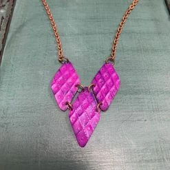 Moe & Arrow Boutique Copper Necklace With Purple Pendants *FINAL SALE* New Arrivals