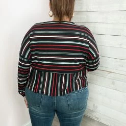 White Birch Clothing "Go To Glam" Striped Surplice Top 7 White Birch Clothing