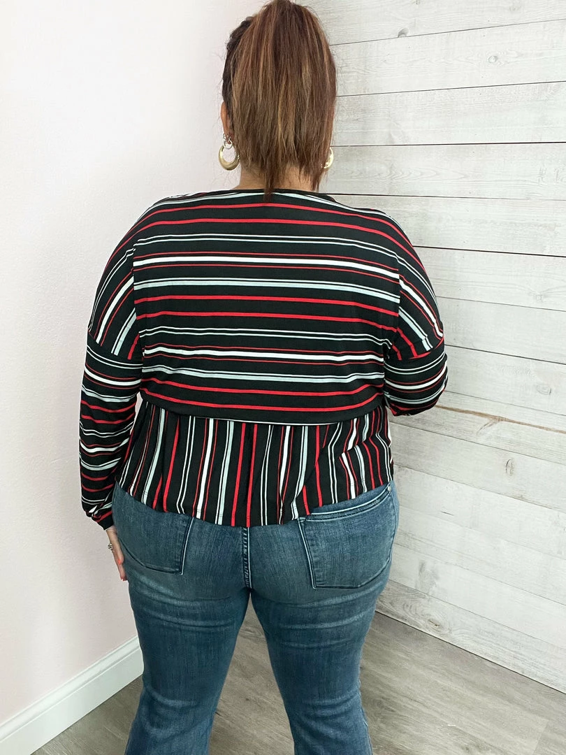 White Birch Clothing "Go To Glam" Striped Surplice Top 4 White Birch Clothing "Go To Glam" Striped Surplice Top