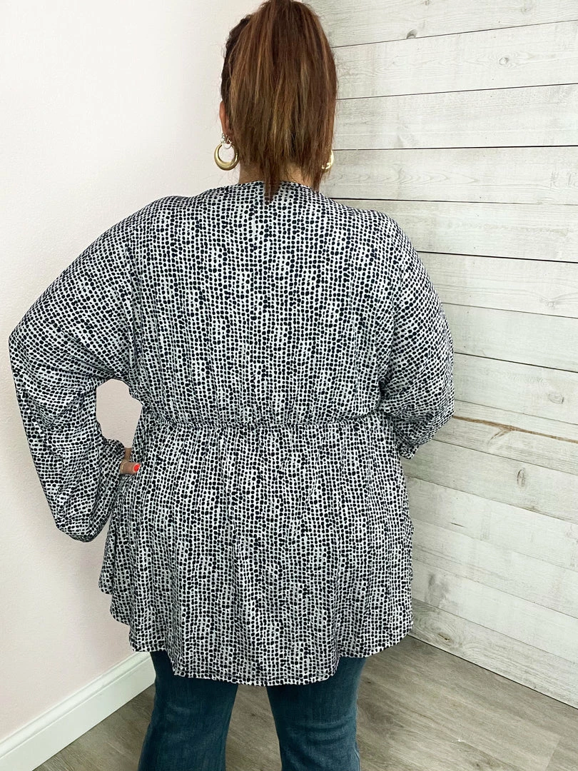 White Birch "Show Me Around" Purple Dot Long Sleeve Top Clothing 3 White Birch "Show Me Around" Purple Dot Long Sleeve Top Clothing