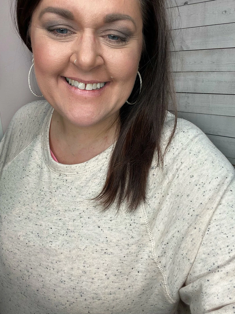 Mono B "Beautiful Creation" Sprinkle Long Sleeve Top- Lt. Peach** Sales Are Final** Clothing 3 Mono B "Beautiful Creation" Sprinkle Long Sleeve Top- Lt. Peach** Sales Are Final** Clothing