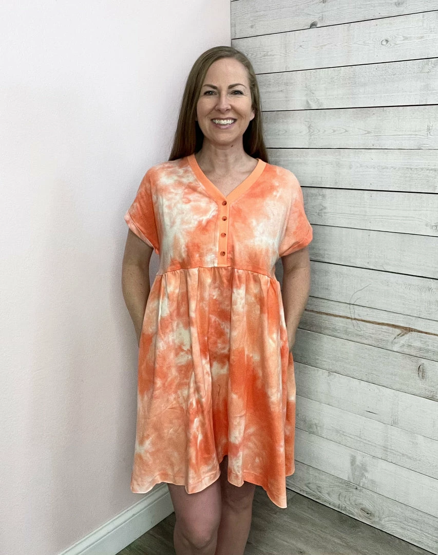 Cotton Bleu "Fabulous Time" Tie-Dye Babydoll Dress *FINAL SALE* Clothing 1 Cotton Bleu "Fabulous Time" Tie-Dye Babydoll Dress *FINAL SALE* Clothing