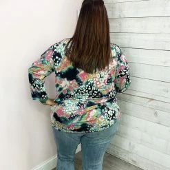 Honeyme "Think About It" Tie Dye Animal Print Top 7 Honeyme