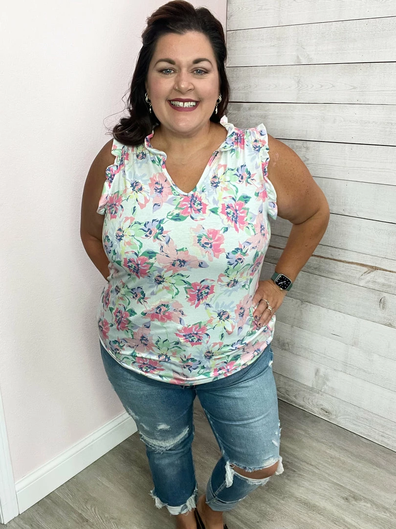 Lime N Chili "Summer Garden" Floral Print Top Clothing 1 Lime N Chili "Summer Garden" Floral Print Top Clothing