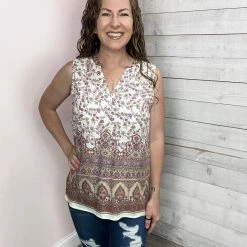 Staccato Clothing "This Is It" Floral Sleeveless Blouse