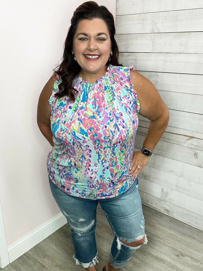 Lime N Chili Clothing "Darling Diva" Mock Neck Ruffle Top 2 Lime N Chili Clothing "Darling Diva" Mock Neck Ruffle Top