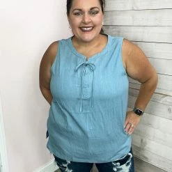 Cotton Bleu Clothing "Far And Away" Denim Tank Top