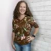 Honeyme Clothing "Can't Let Go" Brown Floral Top
