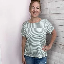 Ps Kate "Boat Life" Stripe Top W/Back Bar Clothing