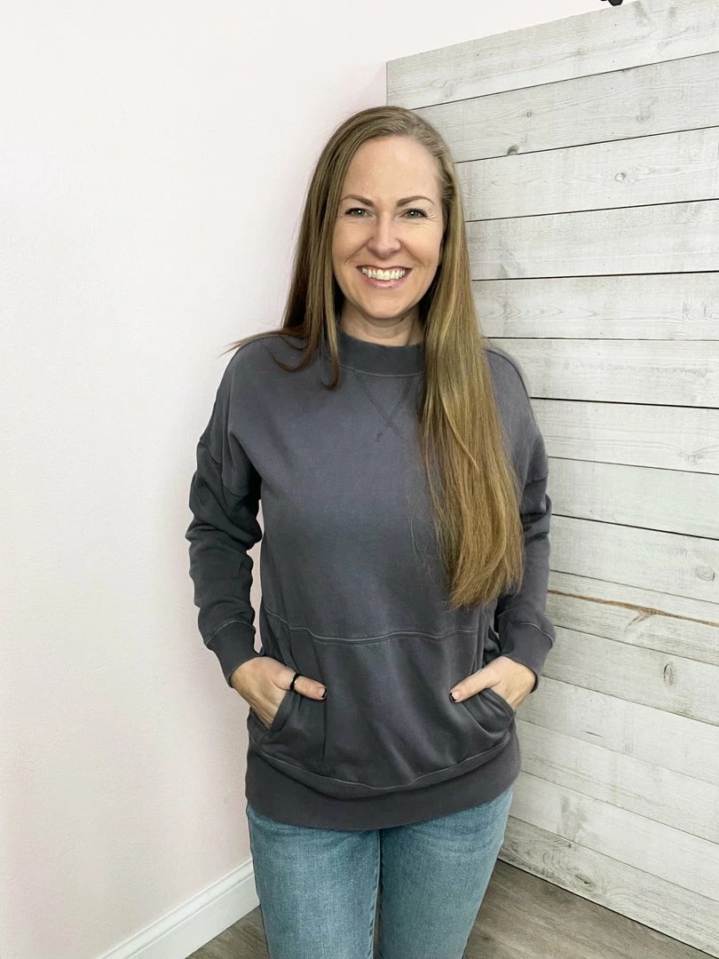 Mono B Clothing "For You" Mineral Washed Fleece Pullover 2 Mono B Clothing "For You" Mineral Washed Fleece Pullover