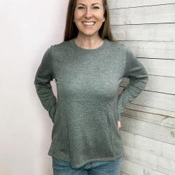 Cotton Bleu Clothing "Favorite Day" Grey Sweater Top *FINAL SALE*