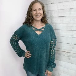 White Birch "Sweetest Dream" Lace Long Sleeve Top