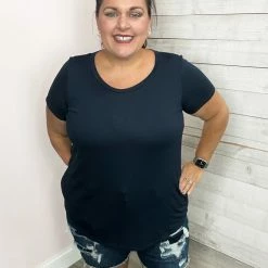 Chris & Carol "The Perfect Tee" Solid Short Sleeve Top