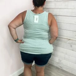 Blumin "Grab Their Attention" Striped Tank- Mint 6 Blumin