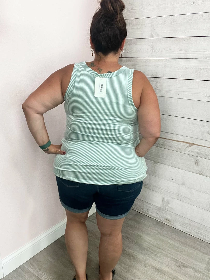 Blumin "Grab Their Attention" Striped Tank- Mint 3 Blumin "Grab Their Attention" Striped Tank- Mint