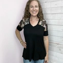 Blumin "Stress Free" Floral Mesh Top Clothing