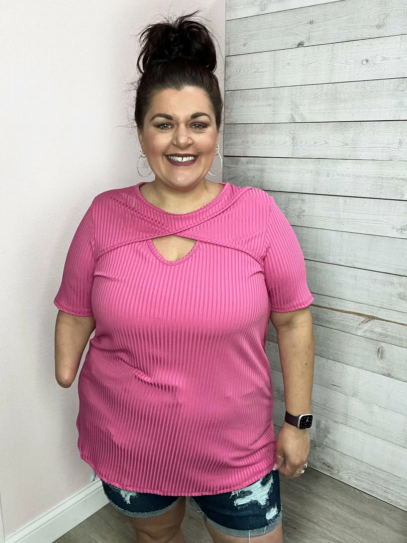 Now N Forever Clothing "Perfect Love" Pink Keyhole Top *FINAL SALE* 1 Now N Forever Clothing "Perfect Love" Pink Keyhole Top *FINAL SALE*